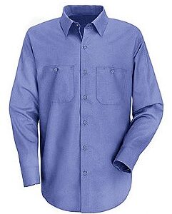 CRKSSP14 MEN'S LONG SLEEVE INDUSTRIAL WORK SHIRT WITH BREAKING GROUND EMBROIDERY LEFT CHEST, NAME RIGHT CHEST